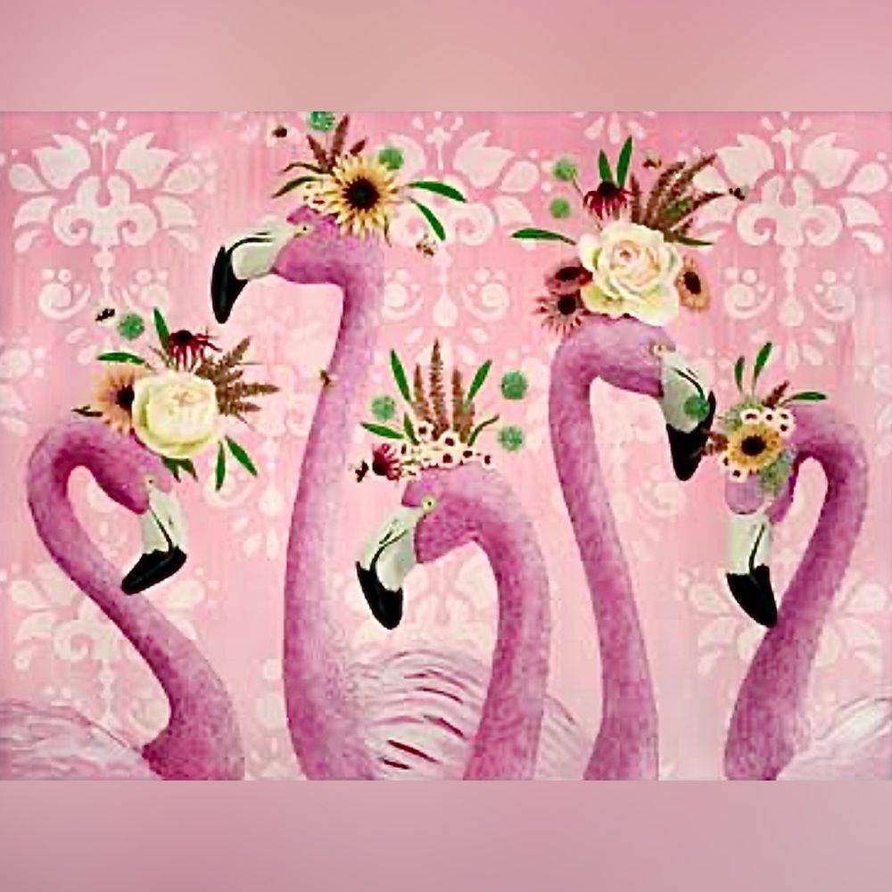 -PRETTY IN PINK FLAMINGOS- Wall Art Print collection Childrens room Decor Gift - Picture 5 of 9